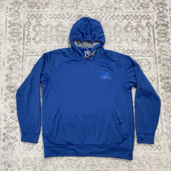 adidas Other - Adidas Ultimate Hoodie Climawarm Long Sleeve Blue Fleece Sweatshirt Size Large